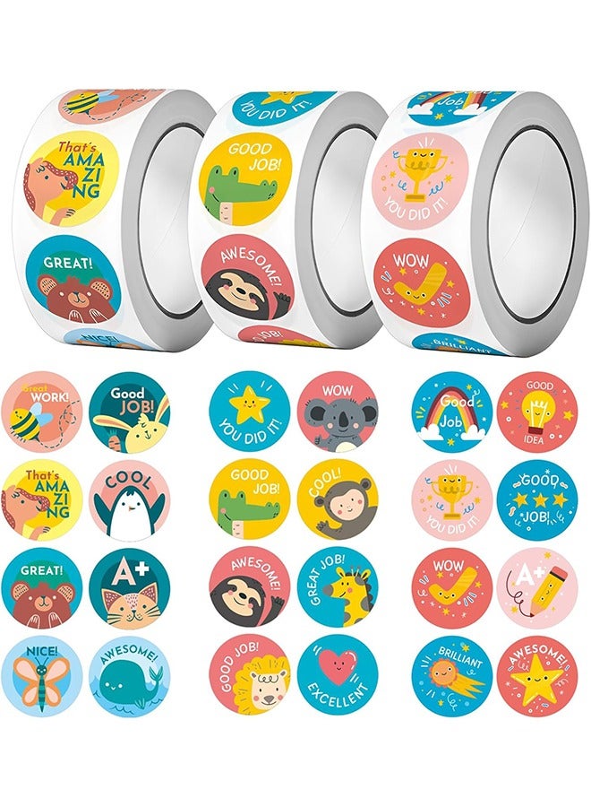 1500PCS Teacher Stickers Classroom Stickers Motivational Stickers for Kids Stickers for Students Classroom Teacher Must Haves-24 Cute Designs, 1 inch - Image 1
