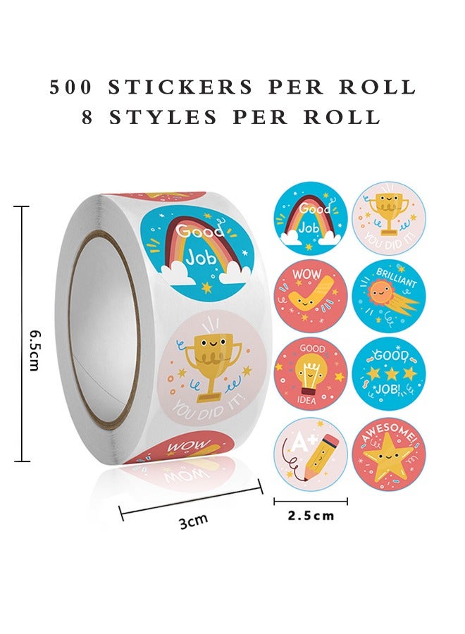 1500PCS Teacher Stickers Classroom Stickers Motivational Stickers for Kids Stickers for Students Classroom Teacher Must Haves-24 Cute Designs, 1 inch - Image 2