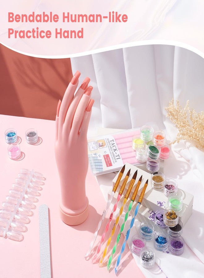 Deciniee Nail Kit for Beginners with Everything: Professional Nail Acrylic Powder Liquid Set with Practice Hand Drill U V Light in Cosmetic Bag for Women Salon Home (Pink) - Image 4