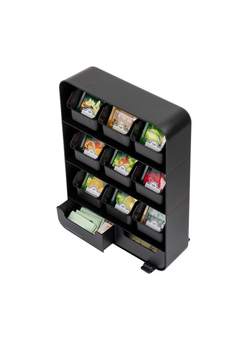 Mind Reader Mind Reader 9 Removable Drawers Tea Bag holder and Condiment Organizer, Black  - Image 4
