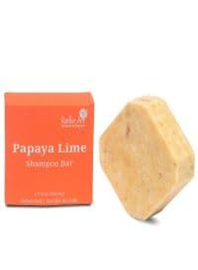 Rustic Art Papaya Lime Shampoo Bar | Freshens & Cleanses Scalp | Natural Shine & Soft Hair | Sulphate & Paraben Free | Vegan & Cruelty-Free | 75g - Image 1