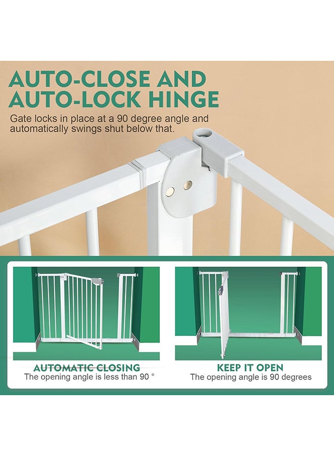 SKY-TOUCH Auto Close Extra Wide Child Gate With 10 CM Extension Kit, Maximum Suitable For 94 CM, (Safety Railing + 10CM Extension Kit)  - Image 4