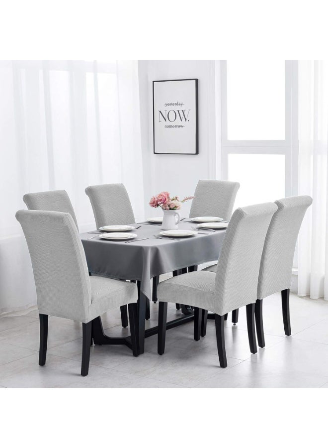 مجموعة أغطية كراسي غرفة الطعام فائقة التمدد مكونة من 4 قطع، كرسي بارسونز من قماش الجاكار والإسباندكس، أغطية حماية قابلة للإزالة للكراسي مناسبة لغرفة الطعام والفنادق والمطابخ والمناسبات (yt-5) - Image 2