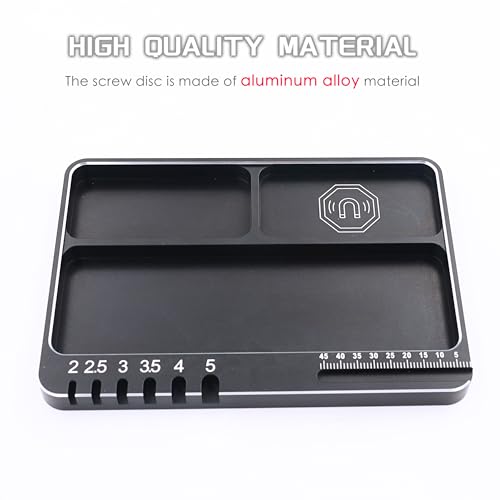 HOPLEX RC Magnetic Tray High Strength Aluminium Alloy Magnetic Screw Tray with Magnetic Pad for RC Model Toy Repair Magnetic Mat Electronic Repair Kit Tool Organizer - Image 5