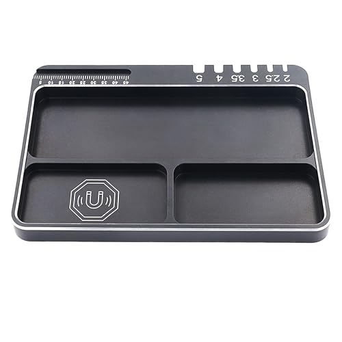 HOPLEX RC Magnetic Tray High Strength Aluminium Alloy Magnetic Screw Tray with Magnetic Pad for RC Model Toy Repair Magnetic Mat Electronic Repair Kit Tool Organizer - Image 1