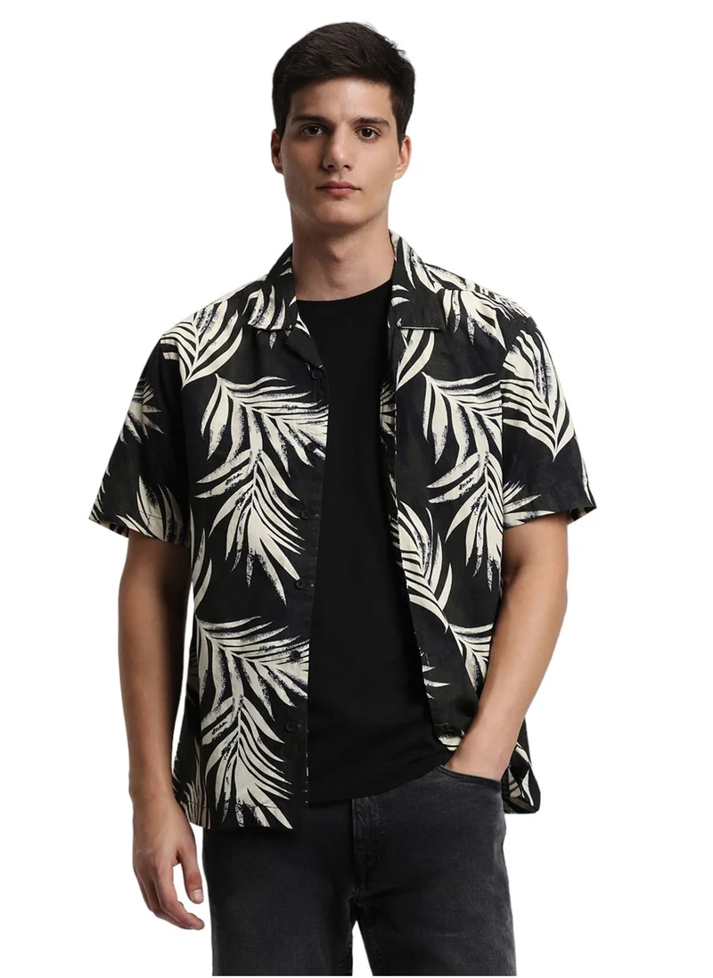 Dennis Lingo Black Casual Shirt for Men, 100% Cotton, Regular Fit