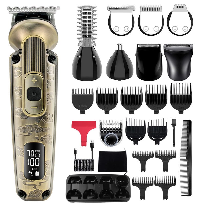 Hatteker Beard Trimmer Mustache Trimmer for Men 8 in 1 Adjustable Speed Waterproof Hair Clipper TBlade Trimmer Electic Razor Shavers Cordless Mens Gift Grooming Kit with Face Nose Body - Image 1