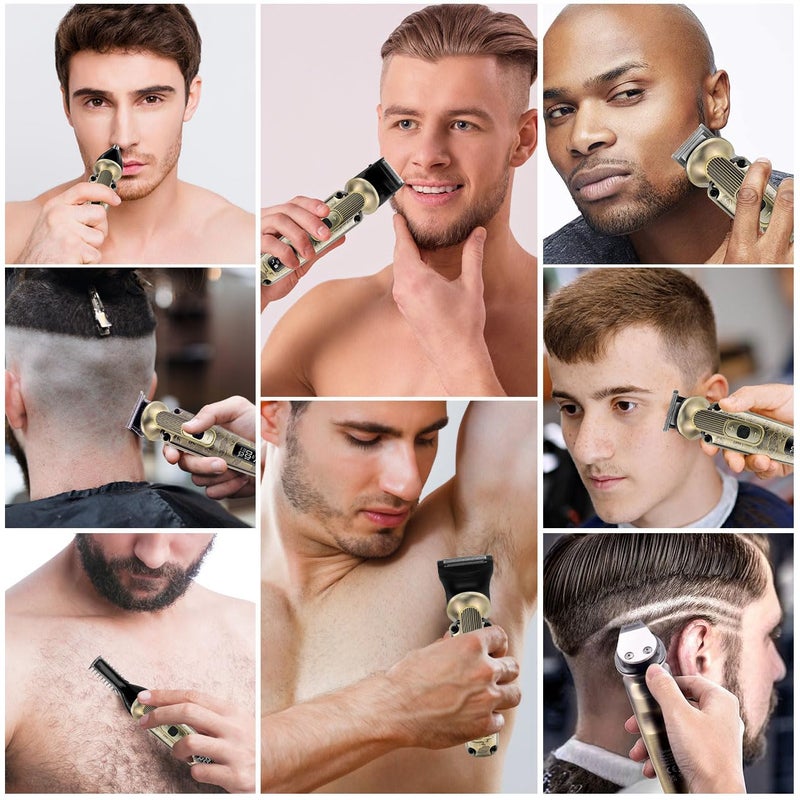 Hatteker Beard Trimmer Mustache Trimmer for Men 8 in 1 Adjustable Speed Waterproof Hair Clipper TBlade Trimmer Electic Razor Shavers Cordless Mens Gift Grooming Kit with Face Nose Body - Image 5