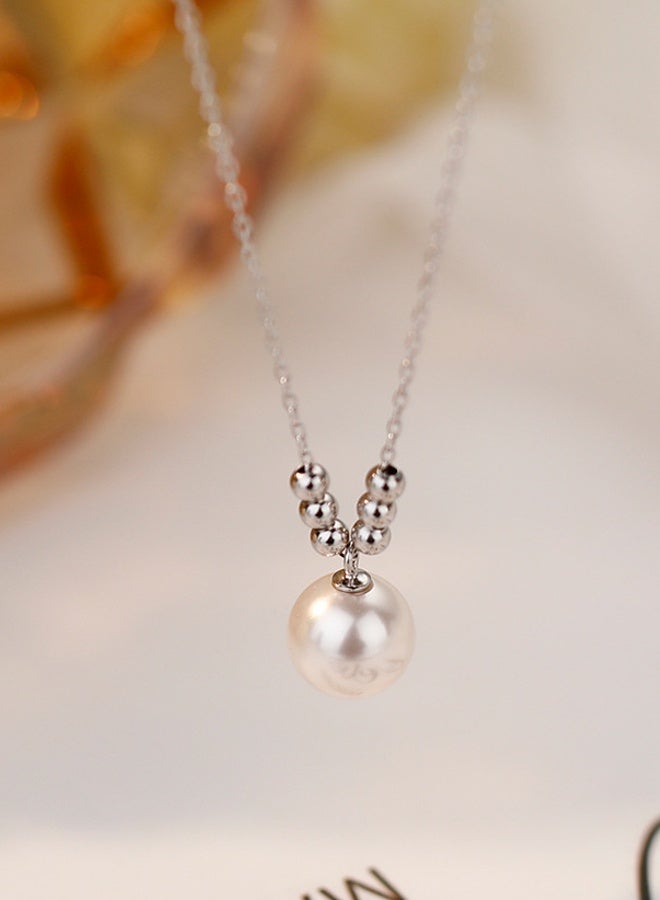 DAEVO 925 Sterling Silver Simple Pearl Pendant Choker Necklace Women Dainty Minimalist Daily Party Gift Jewelry - Image 4