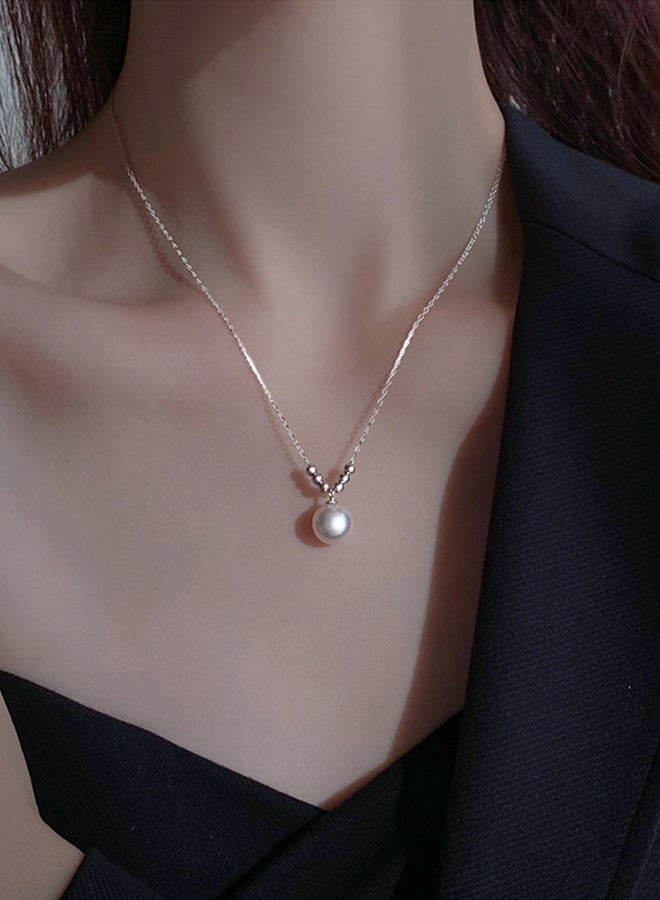 DAEVO 925 Sterling Silver Simple Pearl Pendant Choker Necklace Women Dainty Minimalist Daily Party Gift Jewelry - Image 3