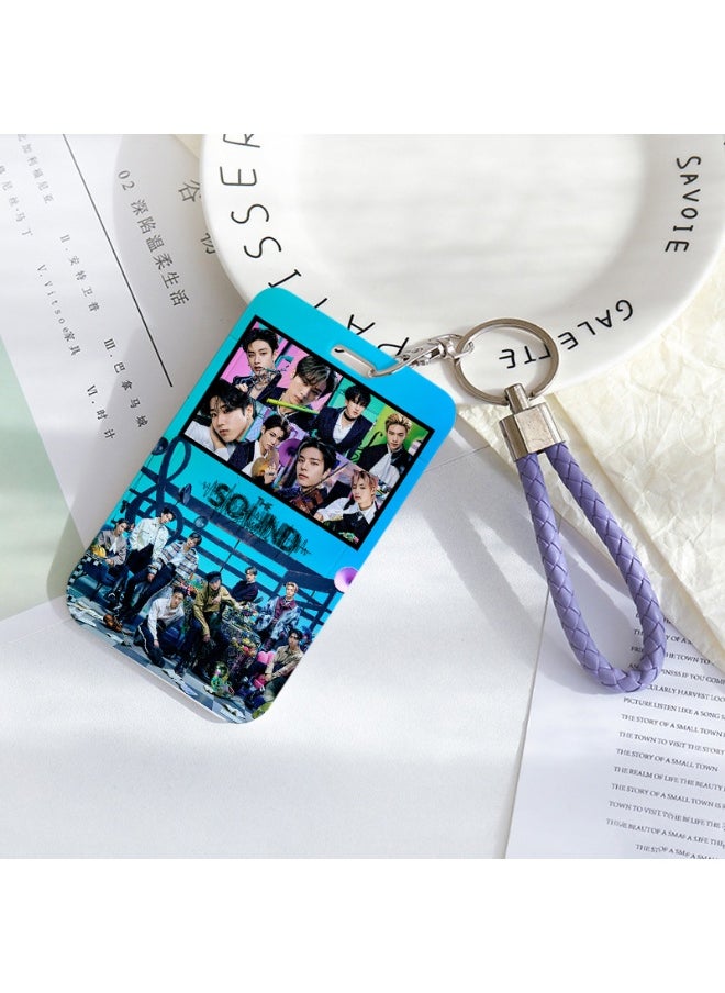 NIBEMINENT 1 - Piece STRAYKIDS Kpop Photo Card Holder Pendant Key Chain ID Badge Holder ID Card Holder Photo Card Protector for School ID Office ID Access Card for Women Girls 