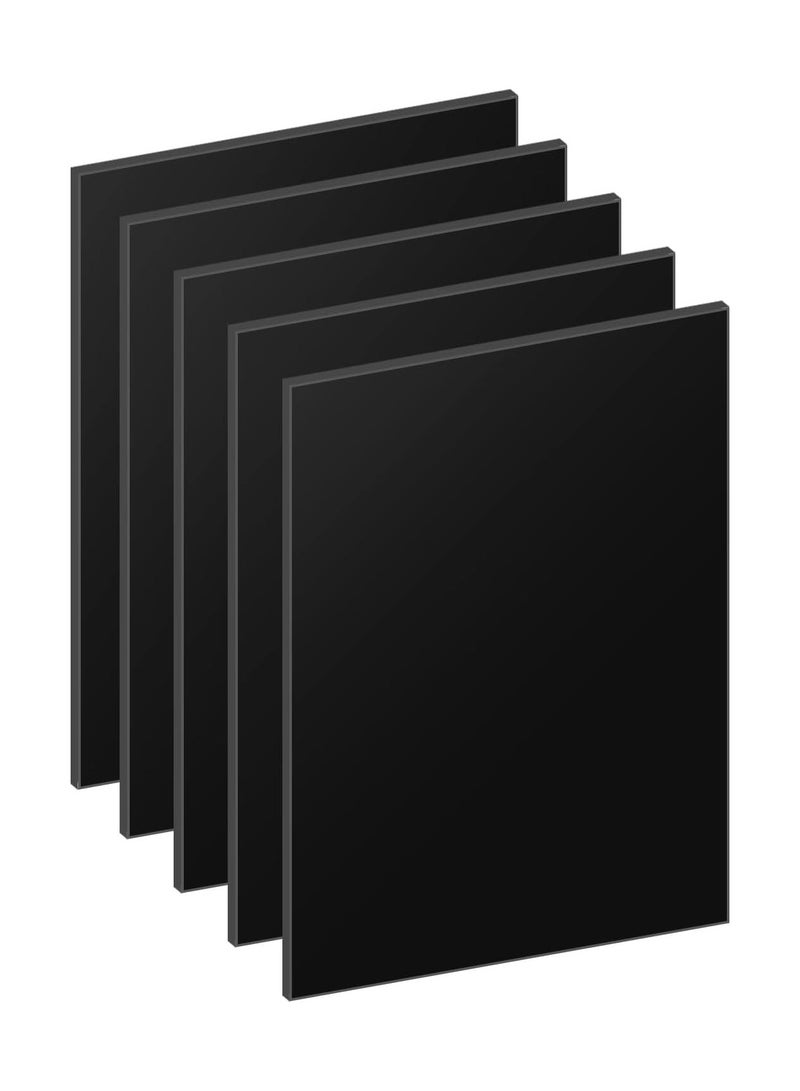 TPGP 5 Pcs Black Acrylic Square Sheets 25 x 20cm, 2mm Thick, Pack of 5 - Image 1