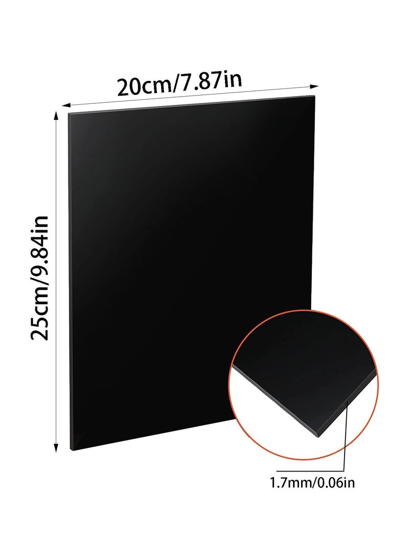 TPGP 5 Pcs Black Acrylic Square Sheets 25 x 20cm, 2mm Thick, Pack of 5 - Image 2