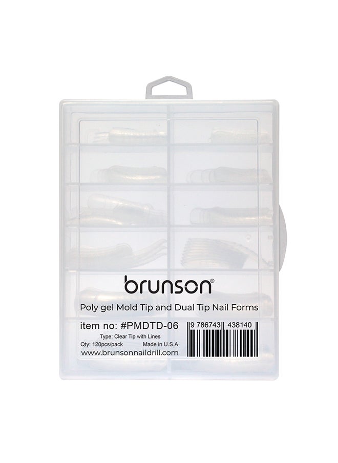 brunson Dual Nail Forms for Poly Extension Gel Pre-shaped False Tips with Scale 120pcs Manicure Tool for Nail Extensions Mold Nail Tips Acrylic Nails False Nails Manicure Tool  - Image 1