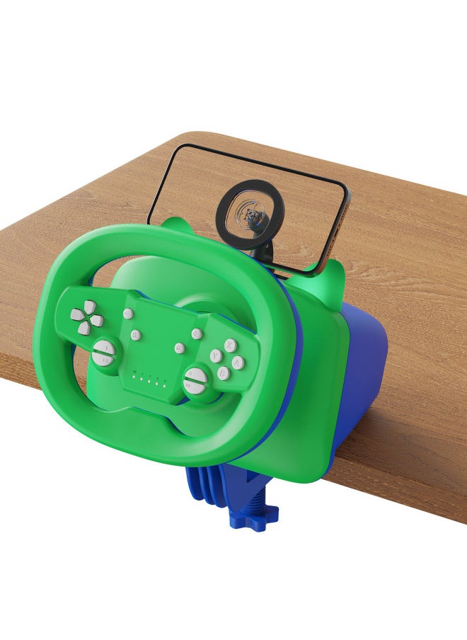 Generic - Game Steering Wheel Cat Ear Bluetooth Wired Dual-mode Connection Steering Wheel For Android For Apple Children Gift-Product Color:Green Blue - Image 1