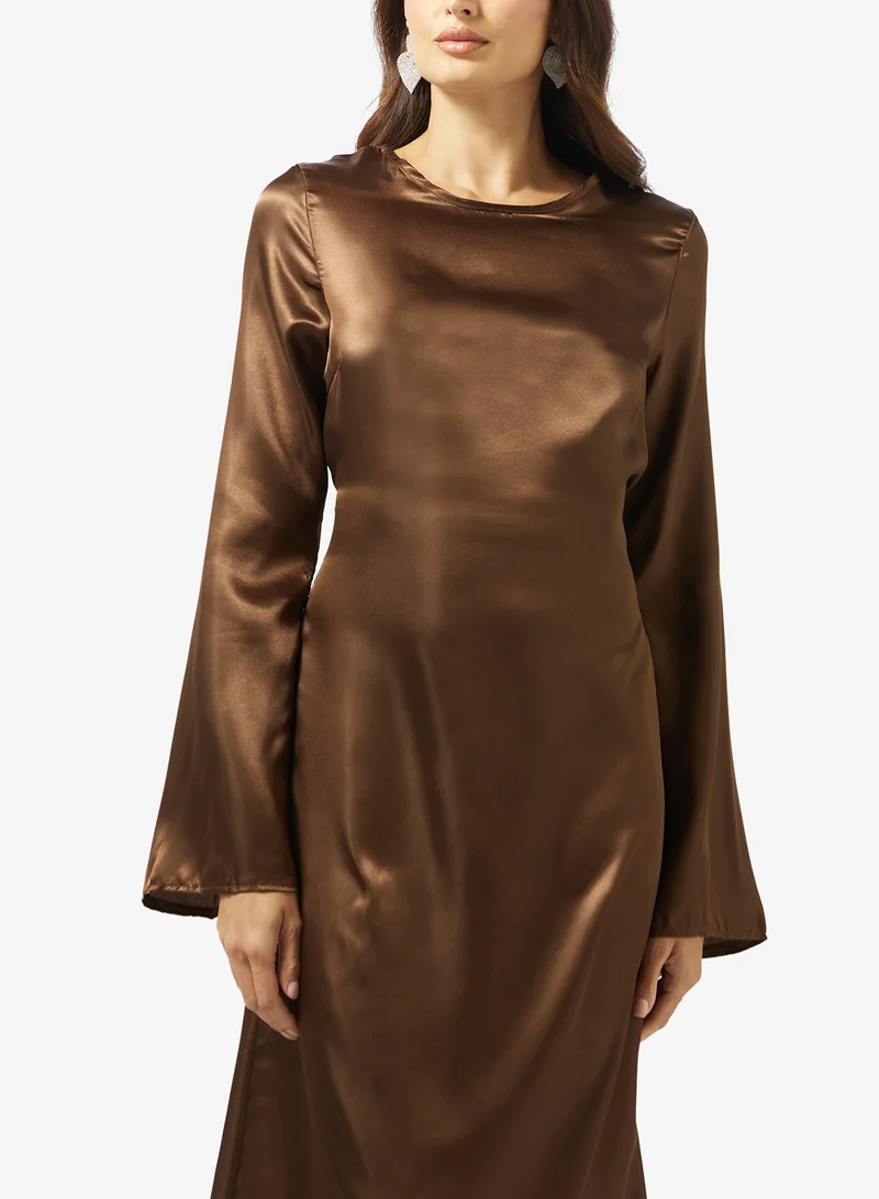 Ella  Ruched Dress With Drop Hem Waist for Women | Best Price UAE