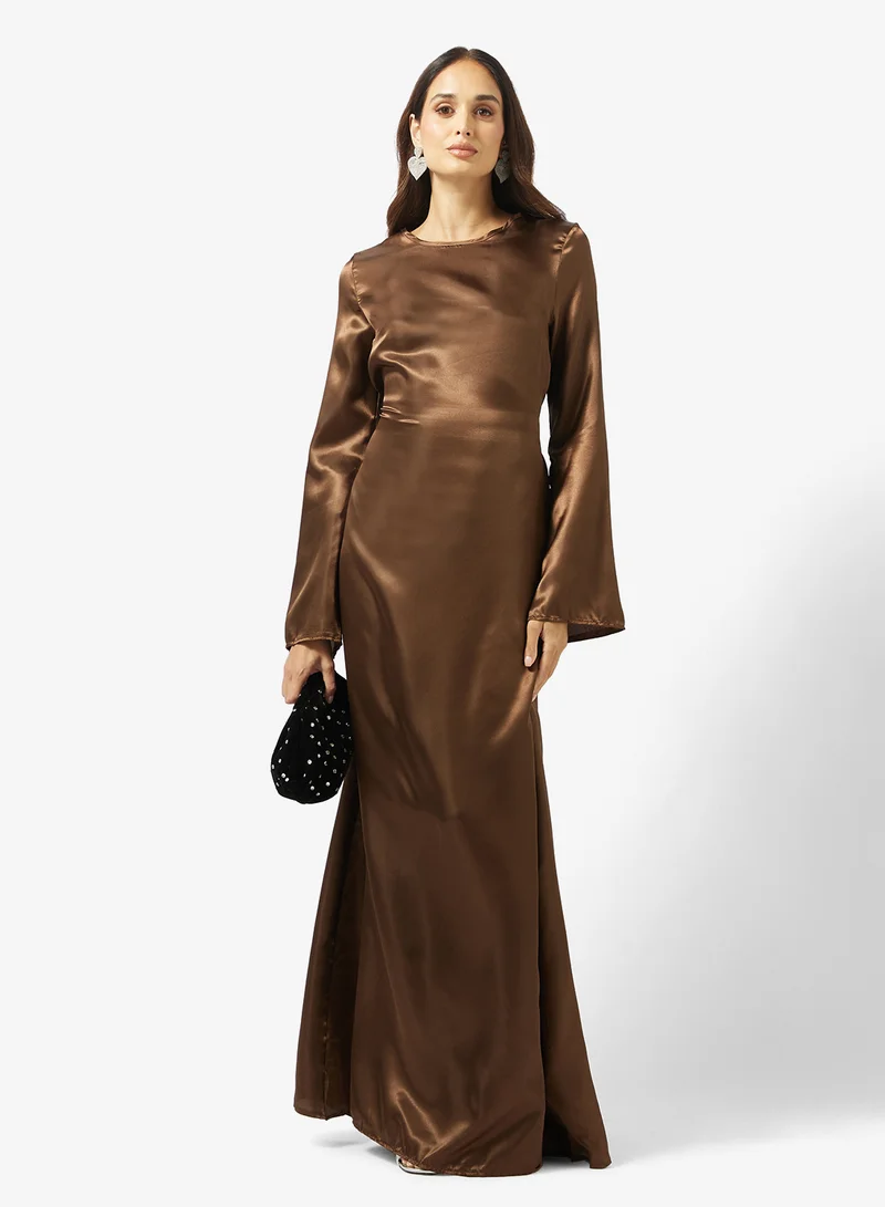 Ella  Ruched Dress With Drop Hem Waist for Women | Best Price UAE