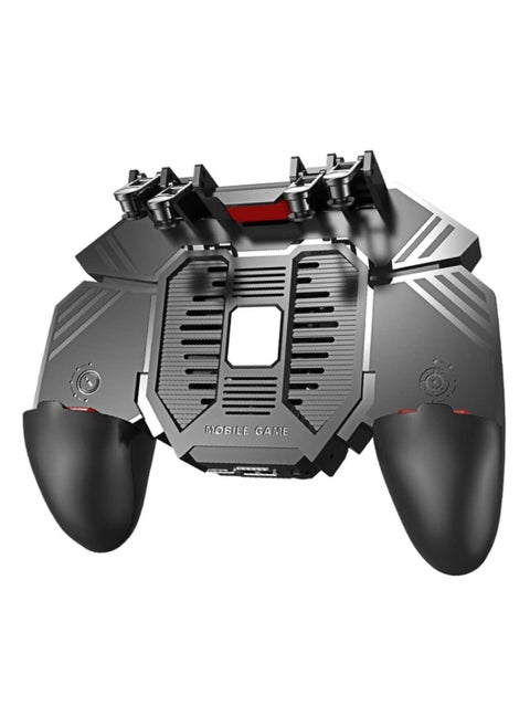 AK77 Mobile Game Controller, PUBG Game Controller Gamepad, with 6 Finger Gaming Trigger, Phone Controller Gamepad with Cooling Fan, Shoot Sensitive Controller Gamepad for IOS Android Mobile Phone，