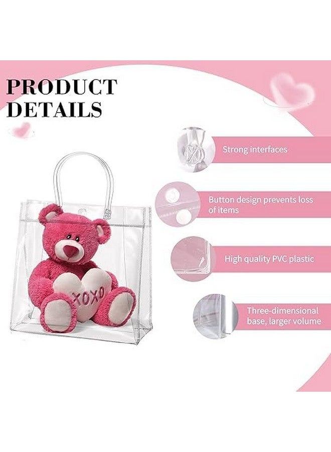 Satyam Kraft SATYAM KRAFT 12 Pcs Transparent Goodie Bags with Handle | Gift for Her / Him, Mothers Day Gifting ,Gift Bags, Clear Shopping Bags for Wedding, Birthday, Return Gifts, Party Favors, Hampers (25.5 x 24 x 8 cm, Pack of 12) - Image 3