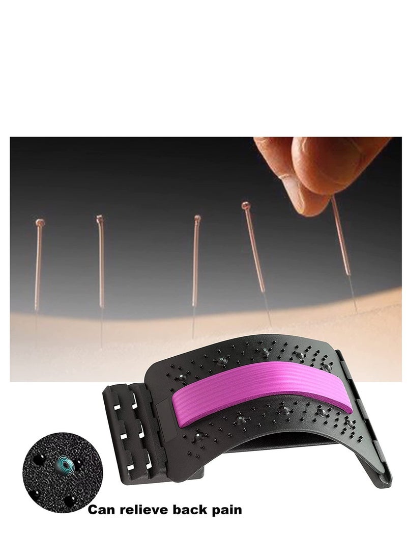 إسكدنيا 3 Heights Adjustable Back Stretcher For Pain Relief, Lower Back Stretcher With Massaging Points  Cushion Foam, Spine Deck For Office Chair, Car, Travel - Image 1