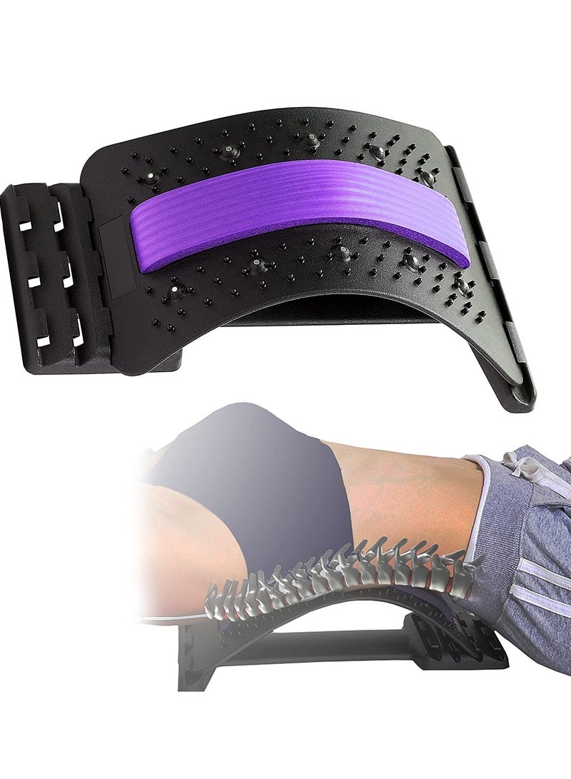 إسكدنيا 3 Heights Adjustable Back Stretcher For Pain Relief, Lower Back Stretcher With Massaging Points  Cushion Foam, Spine Deck For Office Chair, Car, Travel - Image 2