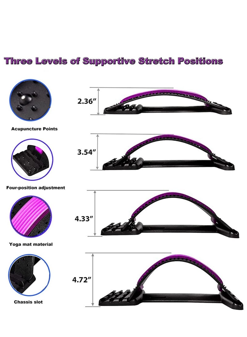 إسكدنيا 3 Heights Adjustable Back Stretcher For Pain Relief, Lower Back Stretcher With Massaging Points  Cushion Foam, Spine Deck For Office Chair, Car, Travel - Image 5