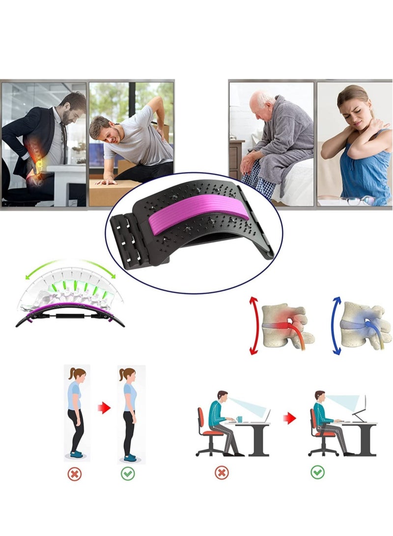 إسكدنيا 3 Heights Adjustable Back Stretcher For Pain Relief, Lower Back Stretcher With Massaging Points  Cushion Foam, Spine Deck For Office Chair, Car, Travel - Image 3