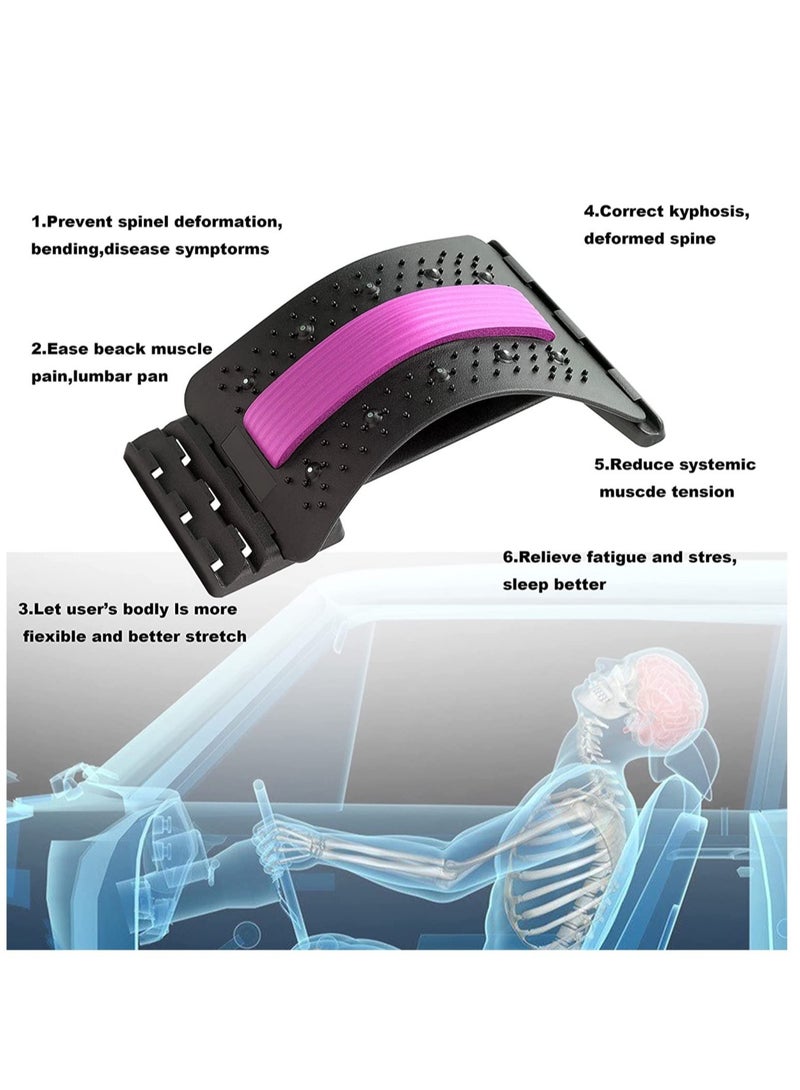 إسكدنيا 3 Heights Adjustable Back Stretcher For Pain Relief, Lower Back Stretcher With Massaging Points  Cushion Foam, Spine Deck For Office Chair, Car, Travel - Image 4