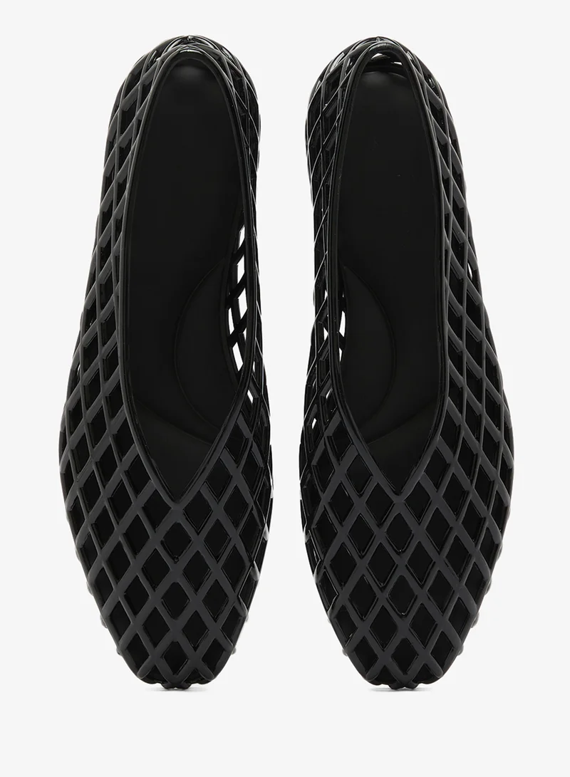 Truffle Black  PVC Jelly Ballet Flats for Women | Best Price UAE
