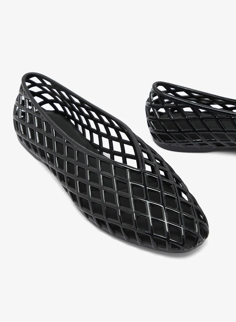 Truffle Black  PVC Jelly Ballet Flats for Women | Best Price UAE