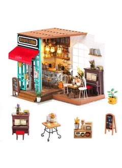 Rolife Diy Miniature Dollhouse Kit Coffee House Wooden Mini House Crafts Diy Model Kits Christmas Birthday Gifts For Boys Girls Women Friends (Simon'S Coffee)  - Image 1