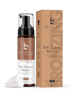Beauty by Earth Self Tanner Mousse - USA Made with Natural & Organic Ingredients, Self Tanning Mousse for Dark Fake Tan, Sunless Tanner, Clear & Non Toxic Tanning Foam for Streak Free Finish, No Nasty Smell  - Image 1