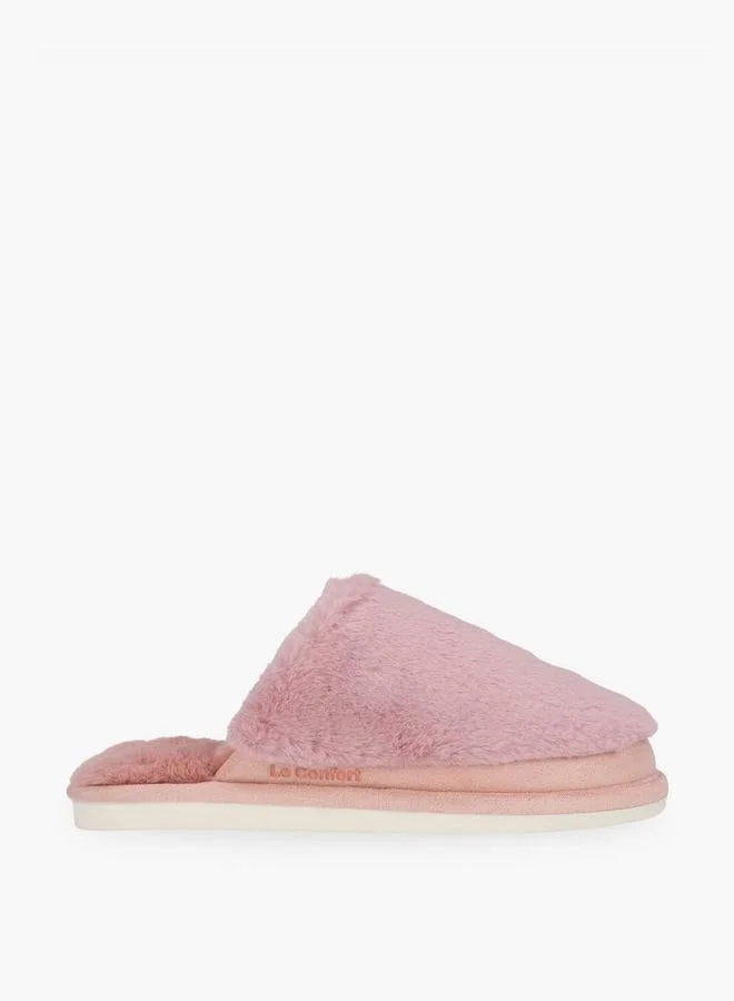 لو كونفورت Women Faux Fur Textured Bedroom Mules