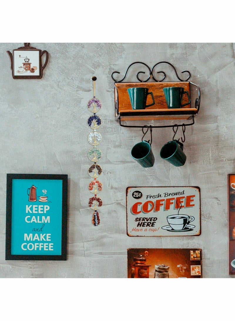 SYOSI 7 Chakra Tree Of Life Crystal Hanging, Natural Reiki Healing Crystal Gemstone Hanging for Home Office Decoration, Car Hanging, Housewarming Gift, Party Decor - Image 5