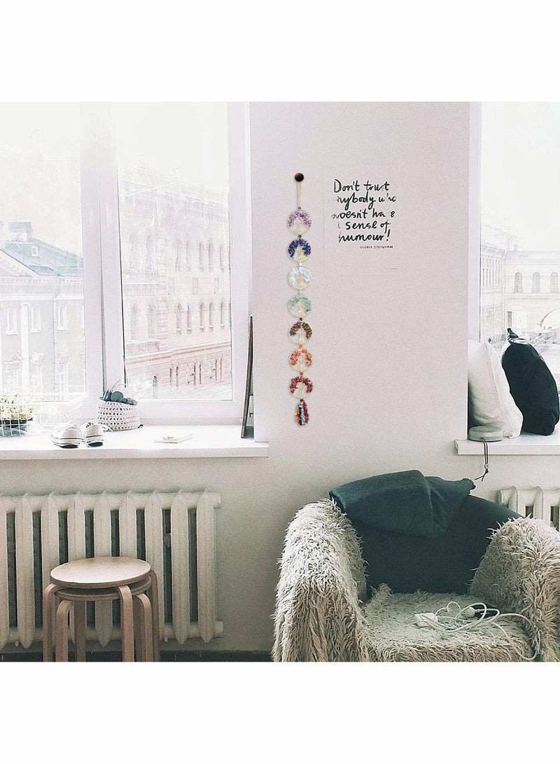 SYOSI 7 Chakra Tree Of Life Crystal Hanging, Natural Reiki Healing Crystal Gemstone Hanging for Home Office Decoration, Car Hanging, Housewarming Gift, Party Decor - Image 4