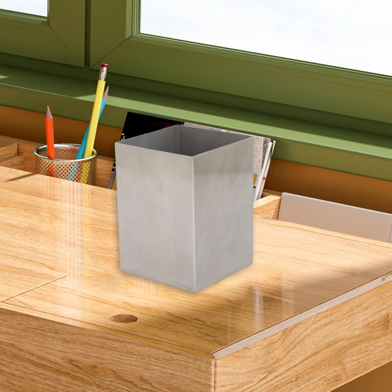 304 Stainless Steel Pencil Holder Rectangular Desk Organizer Rustproof Office School Storage - Image 4