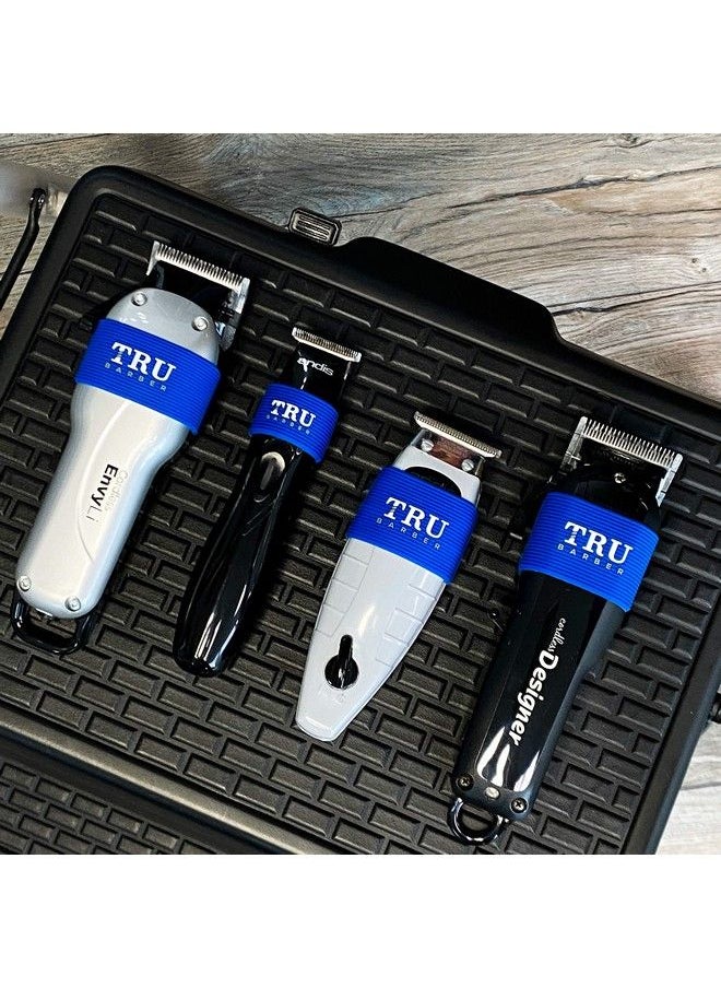 TRU BARBER Clipper Bands 4 Pcs Clipper Sleeve For Barbers Clipper Sleeve For Barber Tools Non Slip Heat Resistant (Blue)  - Image 3