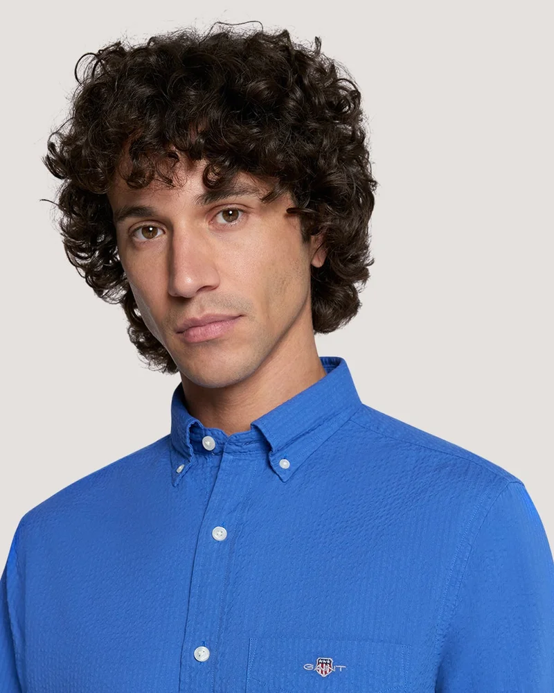 GANT  Gant Reg Solid Seersucker Shirt for Men | Best Price UAE