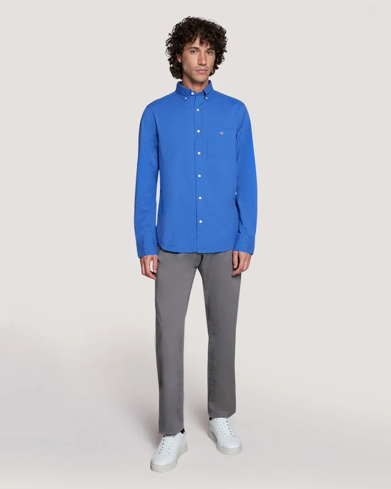 GANT  Gant Reg Solid Seersucker Shirt for Men | Best Price UAE