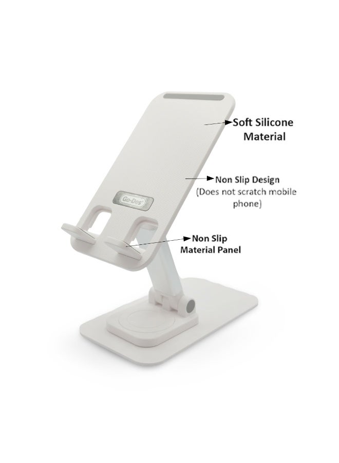 GO-DES Desktop Mobile Stand GD-HD771 – Adjustable Angle, Non-Slip Silicone Panel, Strong Base Support, Foldable Phone Holder for Home/Office/Car GD-HD771 - Image 2