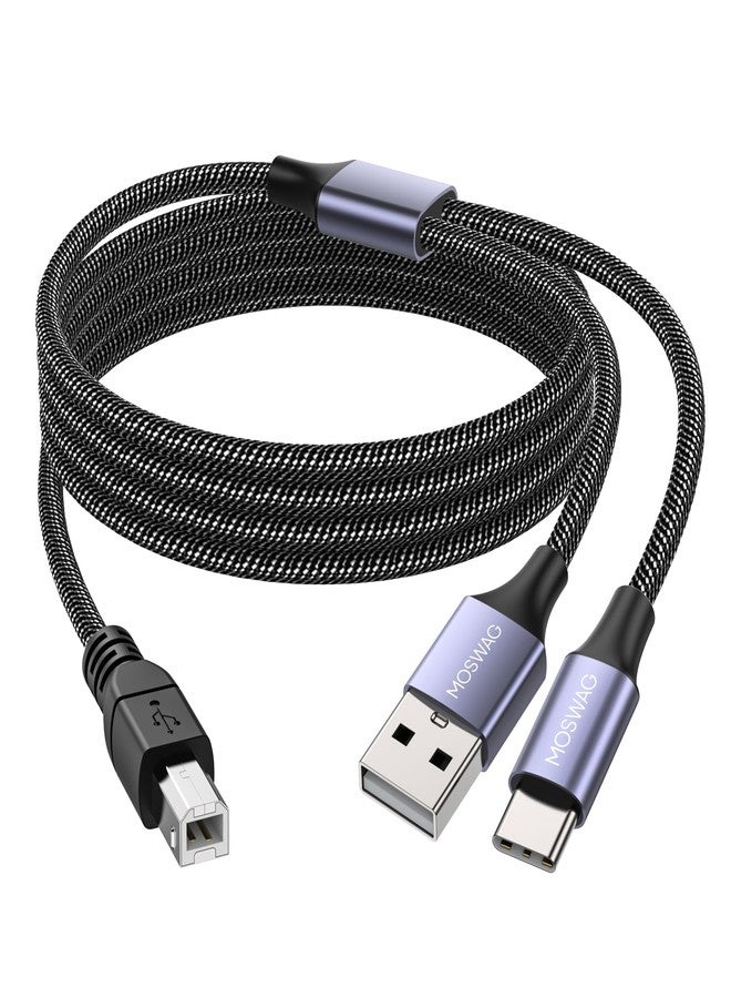 موسواج كابل MOSWAG USB MIDI، كابل طابعة، USB 2.0 من النوع A ذكر إلى النوع B ذكر، كابل طابعة/ماسح ضوئي عالي السرعة، طوله 3 أمتار (9.84 قدم)، متوافق مع الآلات الموسيقية الإلكترونية وواجهات تسجيل الصوت. - Image 1