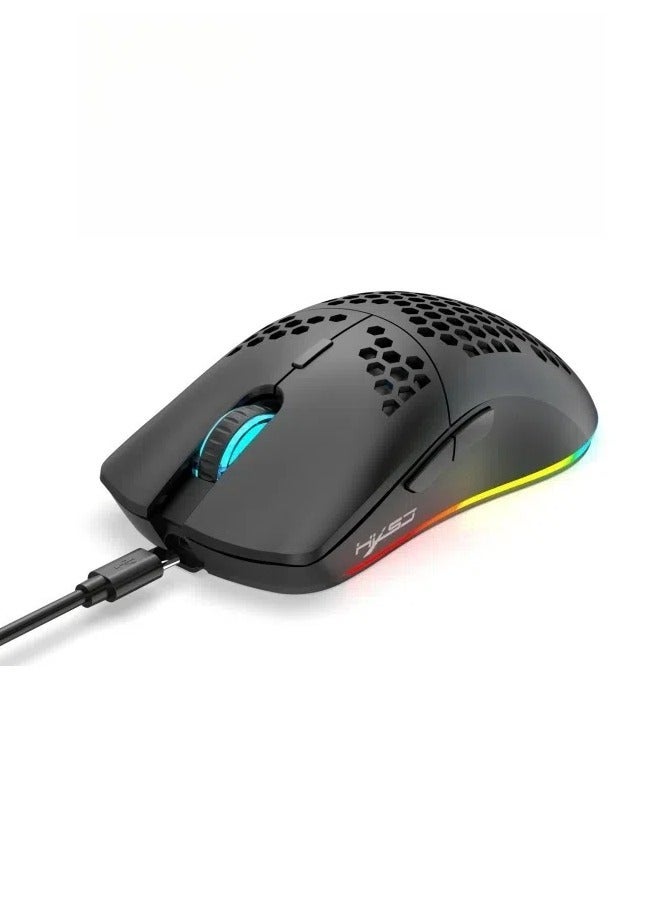 New three-mode wireless mouse 2.4G/wired/BT5.3 hole mouse 3600dpi rechargeable gaming mouse - Image 1