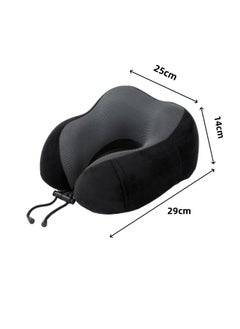 Aikenn Travel Pillow,Neck Pillow For Traveling,100% Memory Foam Neck Pillow, Comfortable & Breathable Cover, Machine Washable, Airplane Travel Kit With 3d Contoured Eye Masks, Earplugs, And Luxury Bag,For Sleeping Airplane, Car, Office And Home(Black)  - Image 2