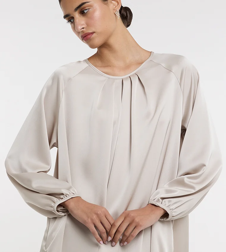 بي سي بي جي BCBG Jalabiya With Pleats On Neck