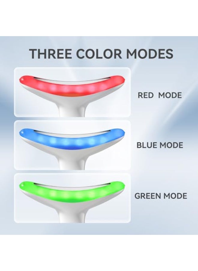 مدلك الرقبة والوجه، مدلك وجه محمول 3 في 1، أداة لتشكيل الوجه، جهاز للعناية بالبشرة في المنزل (أبيض) - Image 2