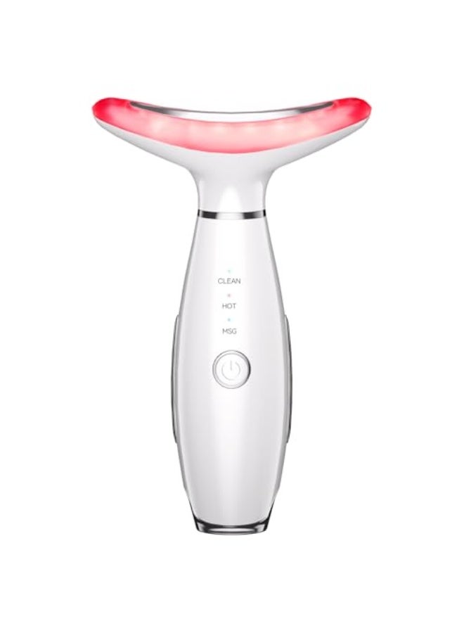 مدلك الرقبة والوجه، مدلك وجه محمول 3 في 1، أداة لتشكيل الوجه، جهاز للعناية بالبشرة في المنزل (أبيض) - Image 1