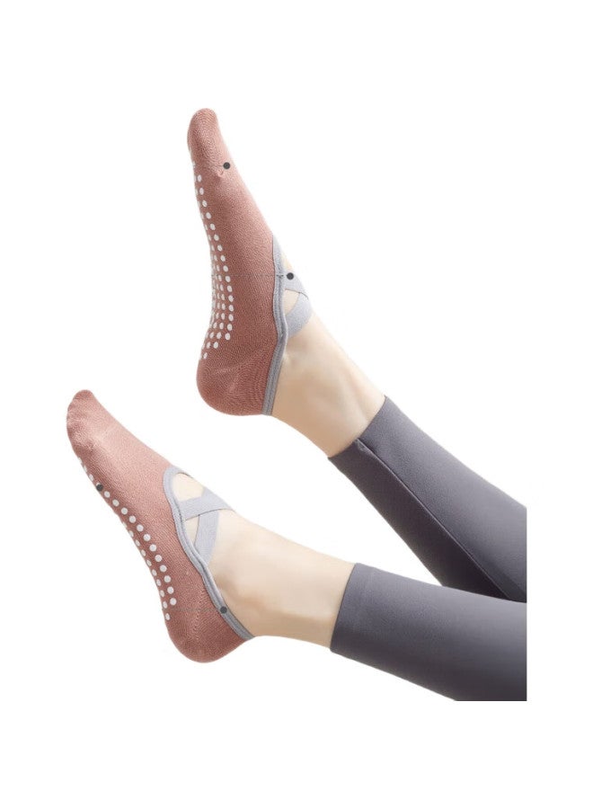 Dweck 3 Pairs Of Yoga Socks For Women, Non-Slip Pilates Summer Professional Ballet Dance Sports Cotton Socks For Indoor Fitness - Image 1