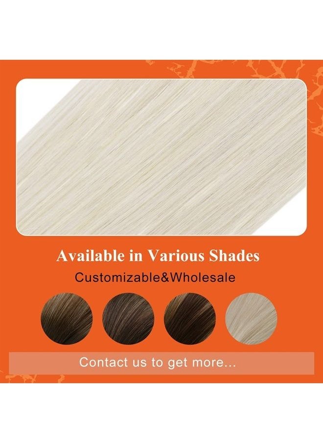 Full Shine U Tip Hair Extensions Keratin Human Hair 14 Inch Nail Tip Hair Extensions Color 1000 White Blonde Fusion Tip Remy Hair 50 Strands 40 Gram Pre Bonded Hair Extensions  - Image 3