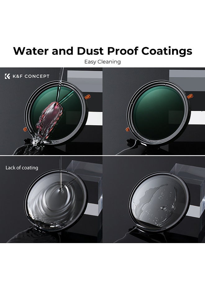 K&F Concept 77mm 2-in-1 Variable Adjustable ND Filter Neutral Density Fader 5-Stop ND2-ND32 and CPL Circular Polarizing Filter Ultra-thin with Cleaning Cloth for Camera Lens  - Image 3
