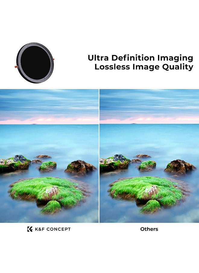 K&F Concept 77mm 2-in-1 Variable Adjustable ND Filter Neutral Density Fader 5-Stop ND2-ND32 and CPL Circular Polarizing Filter Ultra-thin with Cleaning Cloth for Camera Lens  - Image 4
